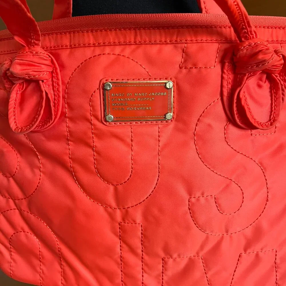 Marc Jacobs Red Signature Quilted Laptop Bag